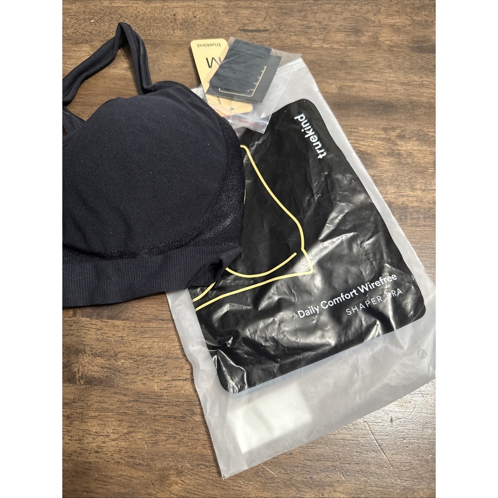Truekind Bra Daily Comfort Wirefree Shaper Bra Size M NEW w/ Tags Black - Picture 3 of 5